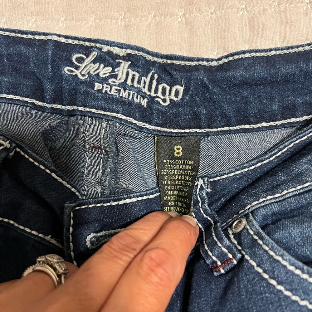 Blue indigo brand fashion jeans size 8